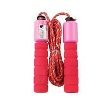 Corda de Pular com Contador Ajustável Profissional para Atividade Física Academia Corrida Rosa