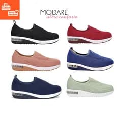 Tênis Feminino Modare Ortopédico Ultra Conforto Sapato Amortecedor Para Caminhada Esporão E Fascite