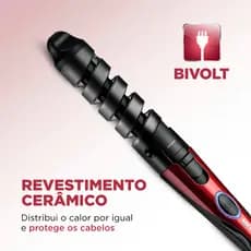 Modelador de Cachos Mondial Spiral Infinity EM-05 200° Bivolt c/ Cabo Giratório Nota Fiscal Garantia