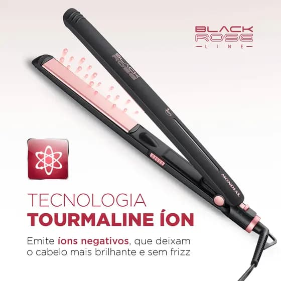 Prancha de Cabelo Chapinha Mondial P-27 Cerâmica Com Íons 110V e 220V Bivolt 220Cº Original Garantia