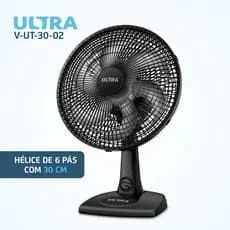 Ventilador Mondial Ultra 30cm 6 Pás 3 Velocidades Mesa/Parede Silencioso 110V Preto e Cinza Original