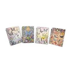 Mini bloco de notas em formato de borboleta, 40 folhas, tamanho 10,5 cm x 7,5 cm, 4 divisórias multifuncionais, rcb0789