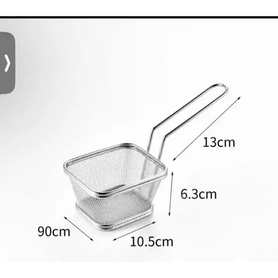 Cesta De Petisco Quadrada De Aço Inox 10.5CM X 9CM X 6.3CM
