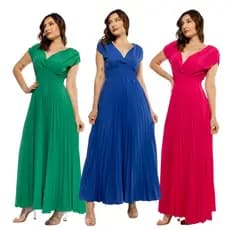 HBD 08# Vestido Feminino Longo De Festa Plissado TR-VES-008