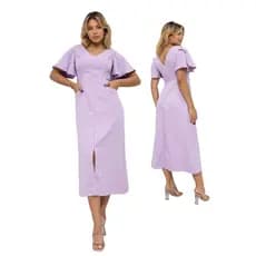 Vestido Feminina Longa com Fenda Frontal em Alfaiataria- TR-VES-016