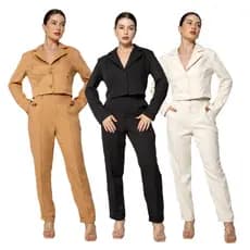 HBD 046# Conjunto Alfaiataria Feminina Blezer Com Calca Blosos Uniforme TR-CON-046