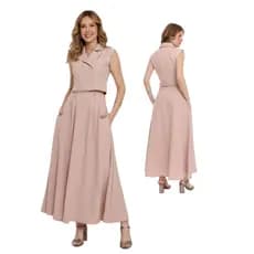 2008#  Conjunto Feminino Saia Longa e Colete Elegante Look Moderno e Chic CON-2008/HZ