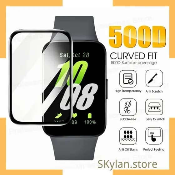 3D Película protetora de capa completa para Samsung Galaxy Fit 3, HD, Soft Smartwatch Screen Protector, Fit3 Acessórios