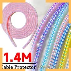 Protetor de fio Celular Manga De Proteção Cabo USB Universal 1.4 M De Dados De Três Cores Em Um Grampo Espiral Criativo