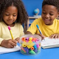 Pote Borrachas Ponteira Coloridas Escolares Lápis Kit 48 Unidades Variadas