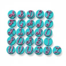 Kit 26 Carimbos Marcador Para Brigadeiro Doce Letras Alfabeto Cursivas