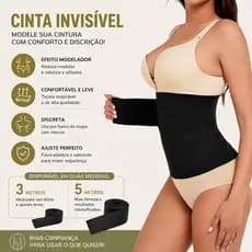 Cinta Modeladora Invisível para Cintura – Faixa Abdominal Redutora Queima Gordura Waist Trainer Tape