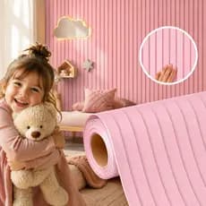 6 Metros Papel de Parede para Quarto de Menina Papel de Parede Ripado Infantil Papel de Parede