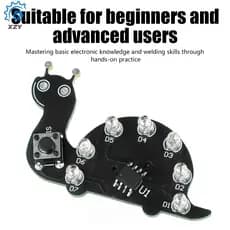 Placa De Prática De Solda Com Luz De Corrida LED Em Forma De Caracol Kit DIY Divertido Para Iniciantes Eletrônicos