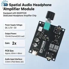 Módulo Amplificador De Fone De Ouvido Estéreo DC3.7V-5V DM-AB001 MAX97220 De 3.5 Mm Tipo C