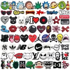 1 Pçs Logotipo Da Moda Dos Desenhos Animados PVC Sapato Encantos Acessórios Jardim Decorar DIY Destacável Sandália Fivel