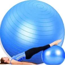 Bola Pilates Yoga Abdominal Gym Ball 55cm Cor Azul Fortalecimento, Equilíbrio e Exercícios Posturais