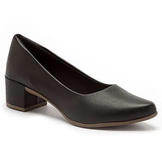 Scarpin Feminino Sapato Bico Fino Confortável Salto Baixo Médio Grosso Social Moda Casual
