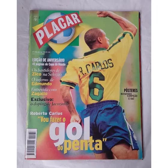 Revista Placar Ed. N° 1138 - Abril 1998 - Usada