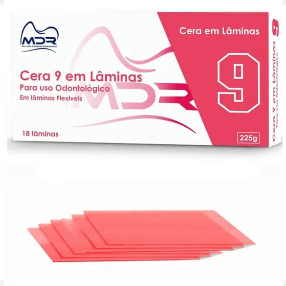 Cera Rosa 9 Com 18 Laminas Protese Registro Mordida - Mdr