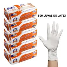 500 Luvas Látex Descartável Medix Com Pó Tam PP P M G - Envio Imediato