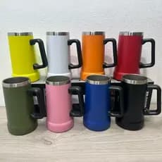 Caneca Térmica Chopp Cerveja Camada Dupla Em Inox Copo 710ml
