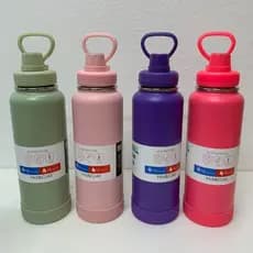 Garrafa Termica Vacuo Anti Vazamento 1200ml Escolar Infantil Adulto Com Alça Chaveiro Com Borracha