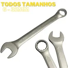 Chave Combinada Profissional Por unidade Todos Tamanhos 6 até 32mm Chaves Boca Fixa Estrela