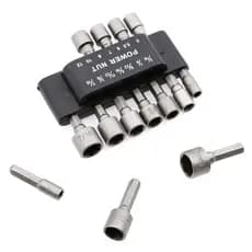 Jogo 14 Bits Soquete Canhão Sextavado Profissional - Encaixe 1/4" Parafusadeira - Kit 5 a 12mm