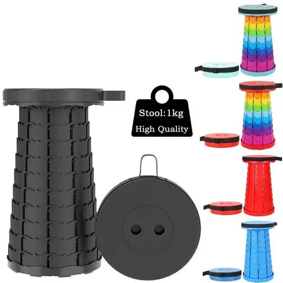 NOVA Banqueta Banco Retrátil Portátil com Alça Telescópica Banquinho Dobrável Ajustável Pesca Camping MDL01