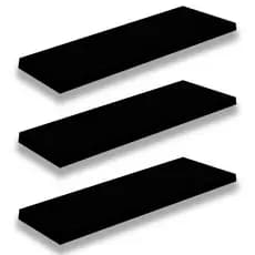 Kit 3 Prateleiras Decorativa 60x20 Cor: Preto