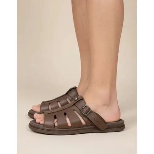 Sandália Masculina Franciscana Anti Stress Couro Legítimo Antiderrapante Dia dos Pais