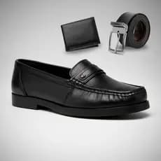 Mocassim Masculino Dockside Couro Premium + Carteira E Cinto Dia dos Pais