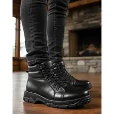 Bota Coturno Casual Adventure Motociclista Couro Legitimo Bota PM Segurança Vigilante