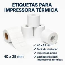 Bobina Térmica 2000 Etiquetas Adesiva 40x25mm Full 2 Colunas Mercado Envios Impressora Sem Ribbon