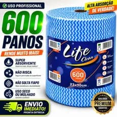 Pano Multiuso Tipo Perfex 600 Panos Rolo Grande Alta Absorção Limpeza Eficiente Profissional Total