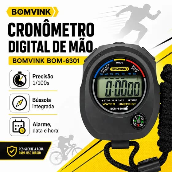 CRONÔMETRO DIGITAL DE MÃO COM BÚSSOLA