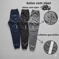 Kit 3 Calças Jogger Unissex Refletiva Esportiva Tecido Chimpa Academia Corrida Casual Masculina Feminina envio imediato