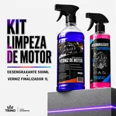 KIT LIMPEZA DE MOTOR DESENGRAXANTE 500ML + VERNIZ DE MOTOR FINALIZADOR 1 LITRO C BORRIFADOR