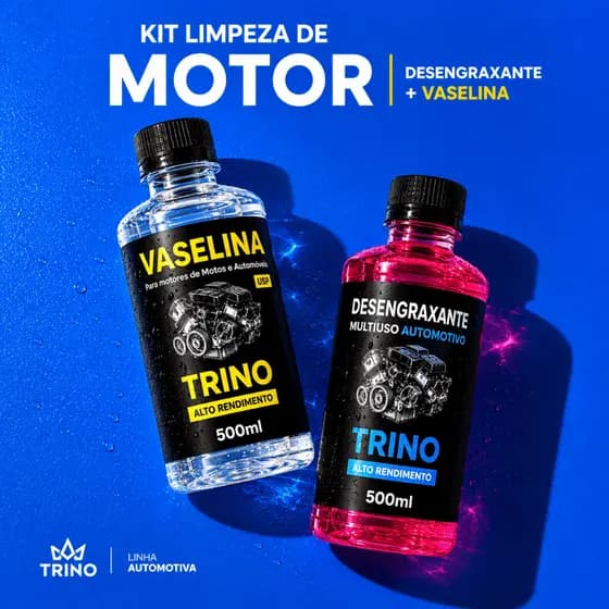 KIT LIMPEZA DE MOTOR DESENGRAXANTE + VERNIZ VASELINA FINALIZADOR PARA MOTOR 500ML