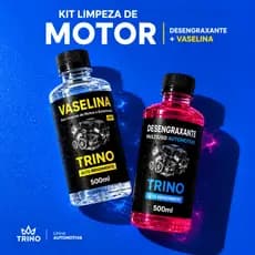 KIT LIMPEZA DE MOTOR DESENGRAXANTE + VERNIZ VASELINA FINALIZADOR PARA MOTOR 500ML