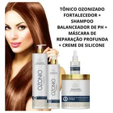 Creme Ozônio Amazon Essence P/ Crescimento Capilar Kit 4