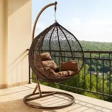 Cadeira De Balanço Suspen Design Italiano Com Suporte Jardim