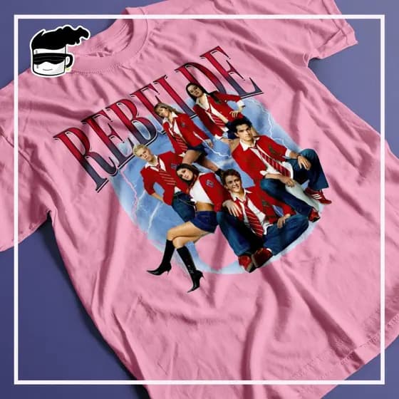 Camisa Rebelde RBD Integrantes Unissex Anahi Anahí Mia Colucci Rosa