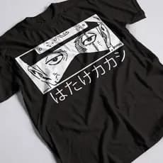 Camisa Naruto Kakashi Unissex 100% Algodão Camiseta Anime