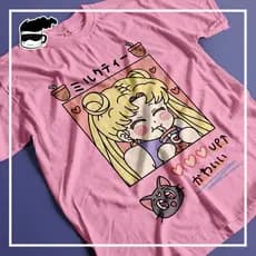 Camisa Sailor Moon Serena Unissex Blusa Anime Rosa