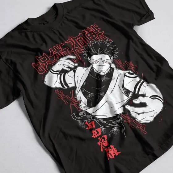 Camisa Sukuna Megumi V1 Anime Jujutsu Kaisen Camiseta Unissex 100% Algodão