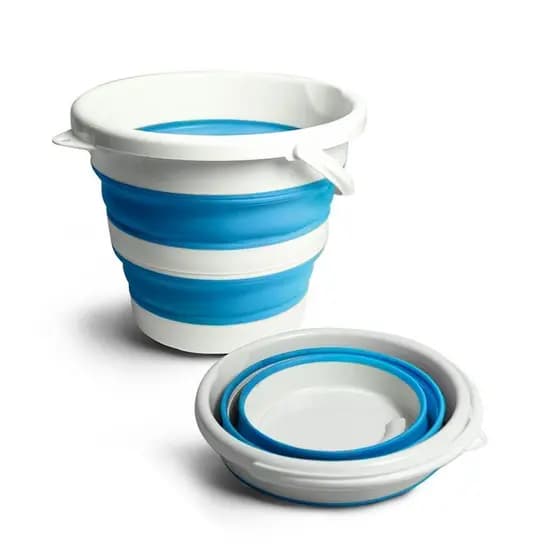 Balde Dobrável Retrátil 5 Litros Silicone C/ Alça Reforçada