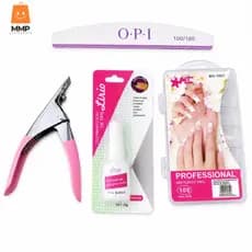 Kit Alongamento de Unha Completo Tips postiça, alicate, cola , lixa