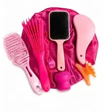 Kit Escovas Para Cabelo Feminino Completo Com Touca e Acessórios